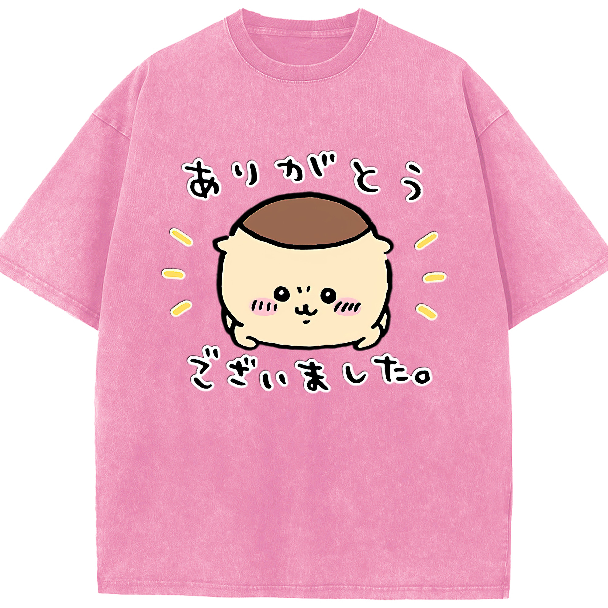 （画像用） ちいかわ くりまんじゅう Chii-kawa kuri manjū 綿100% ヴィンテージ風 半袖Tシャツ（フロントプリント）